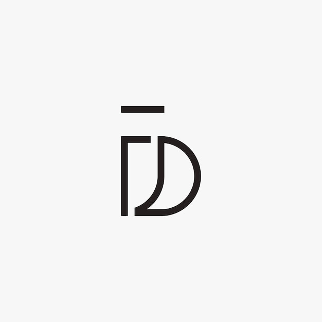 Ilustración de icono de vector de logotipo FD
