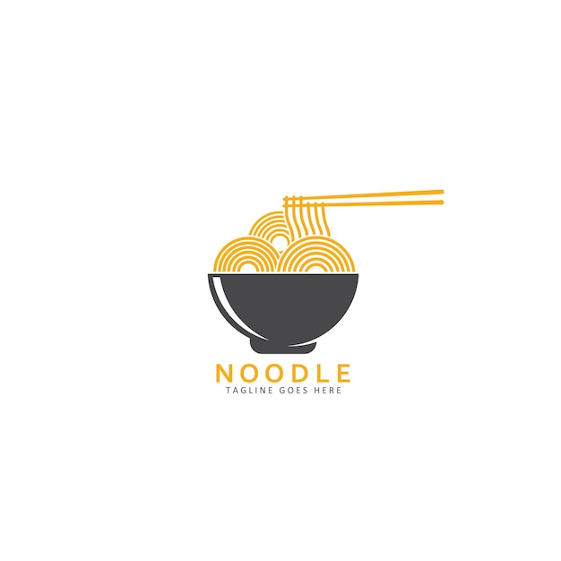Ilustración de icono de vector de logotipo de fideos