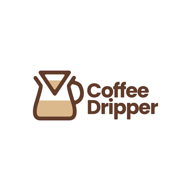 Ilustración de icono de vector de logotipo de filtro de papel de gotero de café Chemex