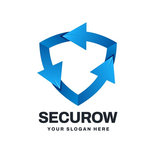 ilustración del icono del vector del logotipo de la flecha de seguridad