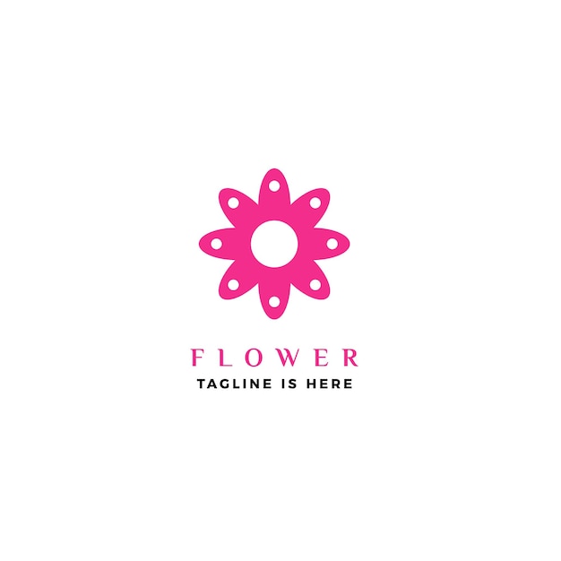 Ilustración de icono de vector de logotipo de flor