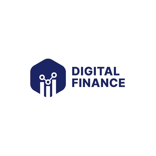 Ilustración de icono de vector de logotipo de gráfico de barras de finanzas digitales