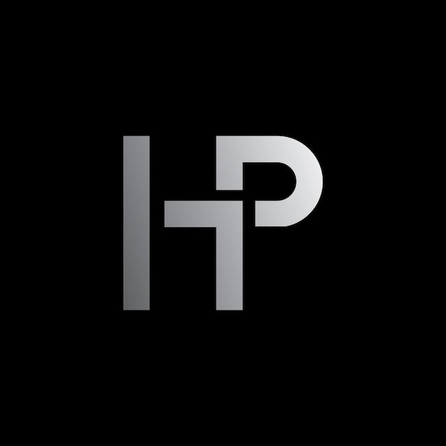 Ilustración de icono de vector de logotipo hp plata