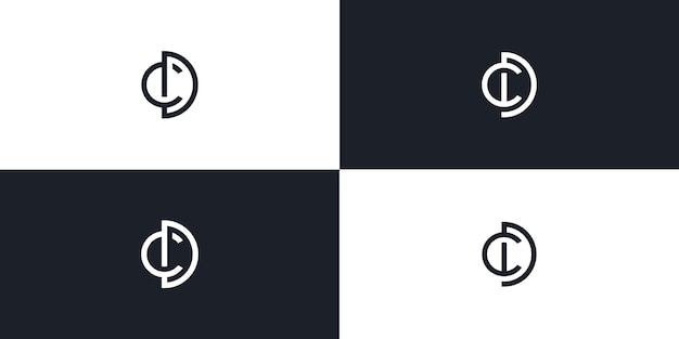 Ilustración de icono de vector de logotipo inicial de letra CD