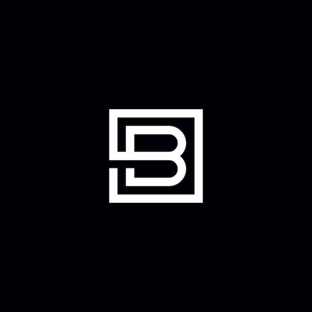 Ilustración de icono de vector de logotipo inicial de letra cuadrada B