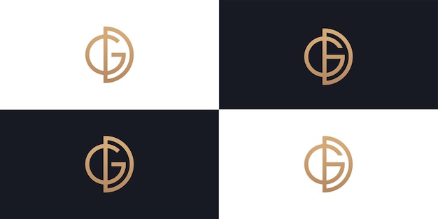 Ilustración de icono de vector de logotipo inicial de letra GD DG