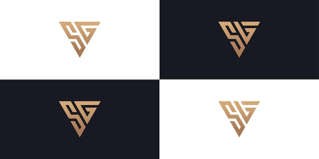 Ilustración de icono de vector de logotipo inicial de letra SG GS