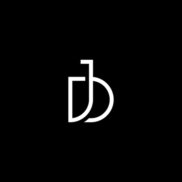 Ilustración de icono de vector de logotipo JD