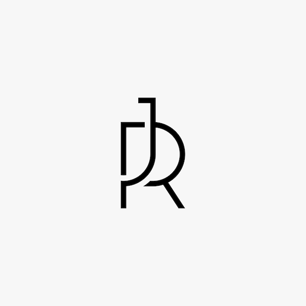 Ilustración de icono de vector de logotipo JR