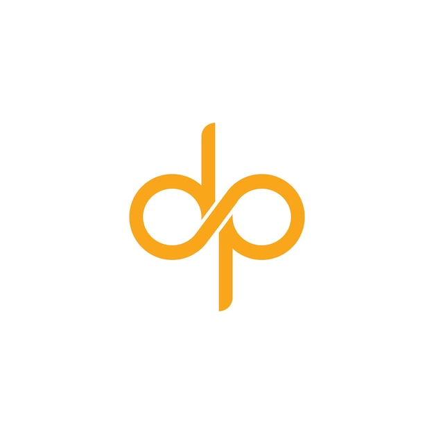 Ilustración de icono de vector de logotipo de letra Dp