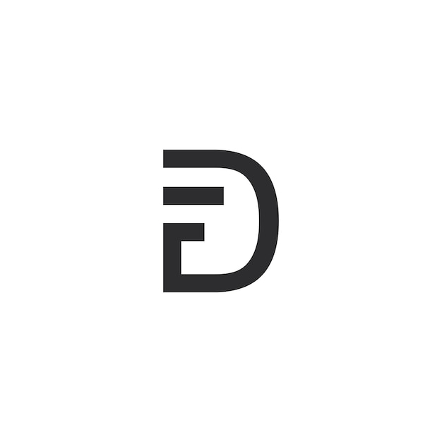 Ilustración de icono de vector de logotipo de letra FD