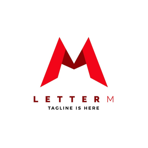 Ilustración de icono de vector de logotipo de letra inicial M
