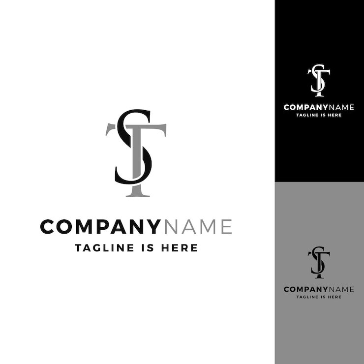 Vector ilustración de icono de vector de logotipo de letra inicial st