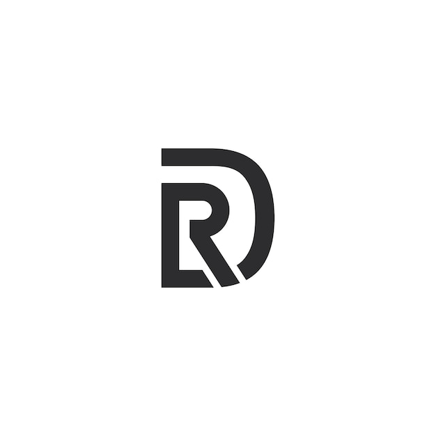 Ilustración de icono de vector de logotipo de letra rd