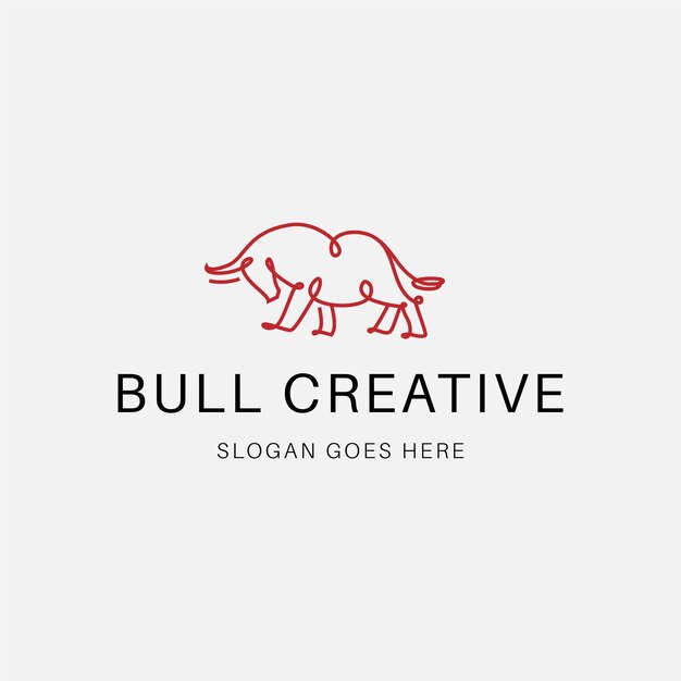 ilustración del icono del vector del logotipo de la línea de toro vectorial