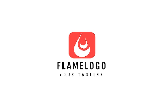 Ilustración de icono de vector de logotipo de llama