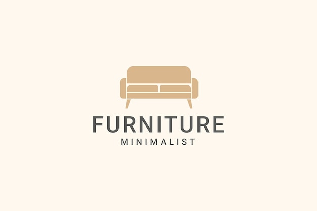 Ilustración de icono de vector de logotipo minimalista de muebles