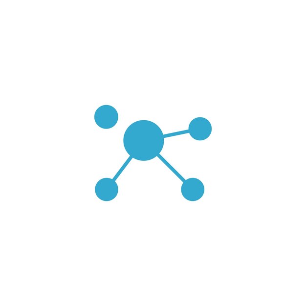 Ilustración de icono de vector de logotipo de molécula azul