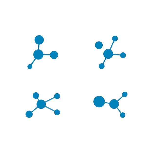 Ilustración de icono de vector de logotipo de molécula azul