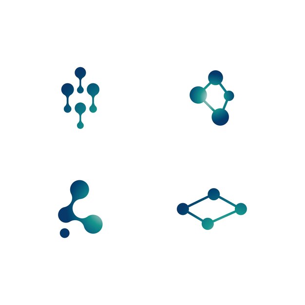 Ilustración de icono de vector de logotipo de molécula