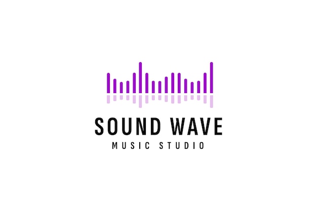 Ilustración de icono de vector de logotipo de onda de sonido