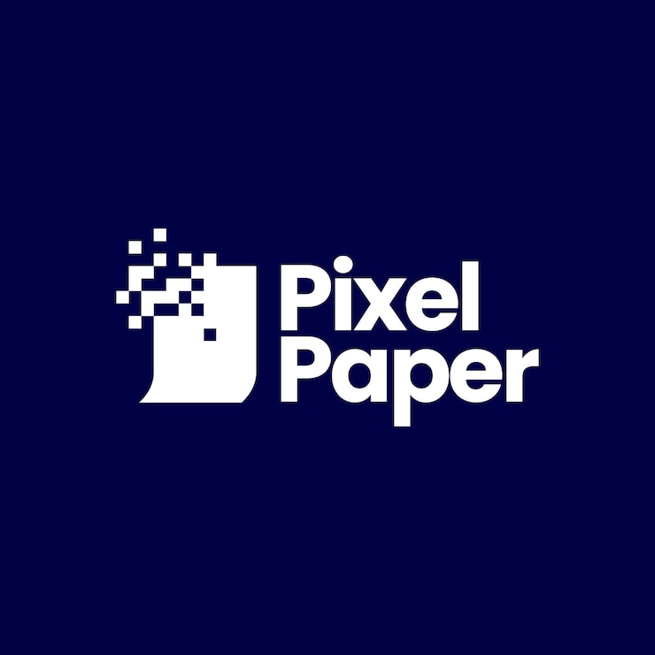 Vector ilustración de icono de vector de logotipo de papel de píxel
