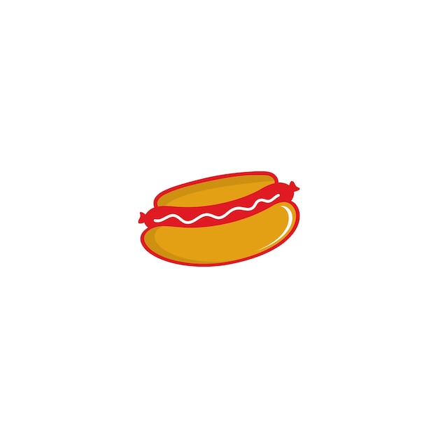 Ilustración de icono de vector de logotipo de perrito caliente
