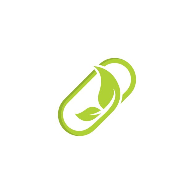Ilustración de icono de vector de logotipo de píldora