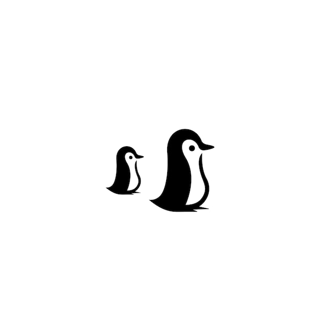 Ilustración de icono de vector de logotipo de pingüino