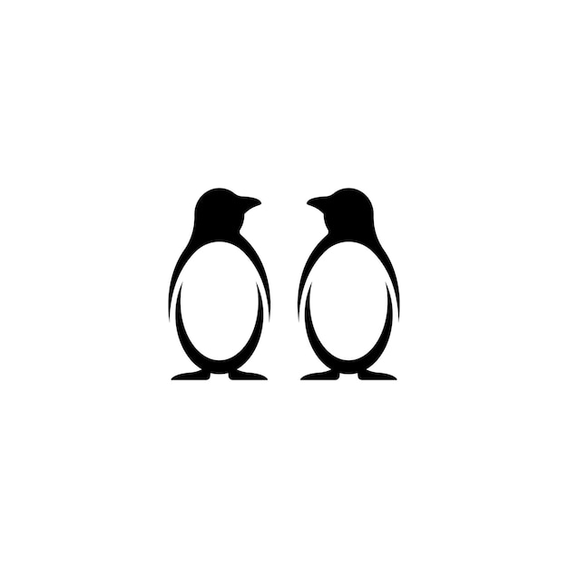 Ilustración de icono de vector de logotipo de pingüino