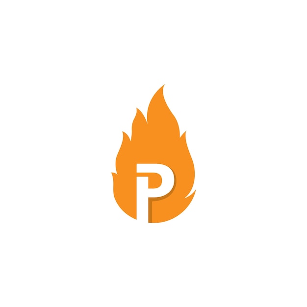 Ilustración de icono de vector de logotipo de plantilla de logotipo de letra P