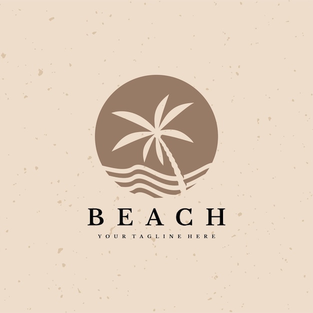 Vector ilustración de icono de vector de logotipo de playa