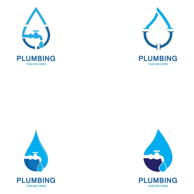 Ilustración de icono de vector de logotipo de plomería