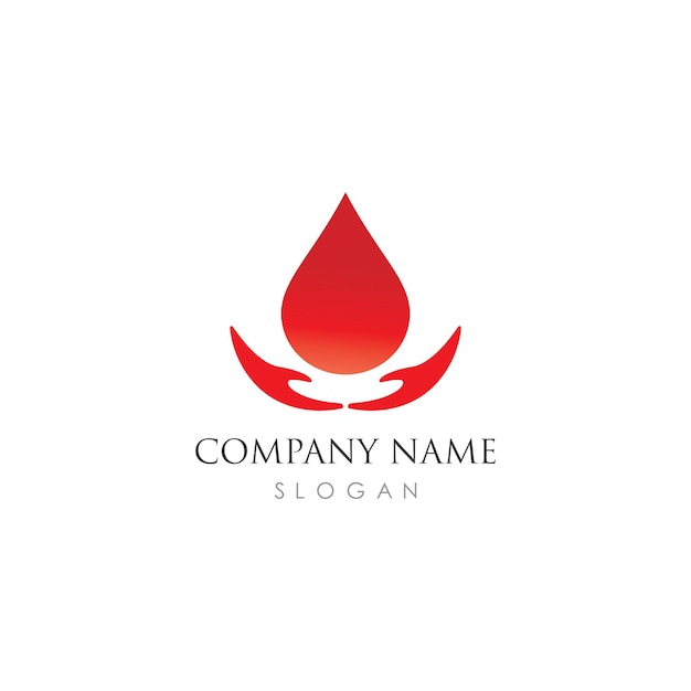 Ilustración de icono de vector de logotipo de sangre