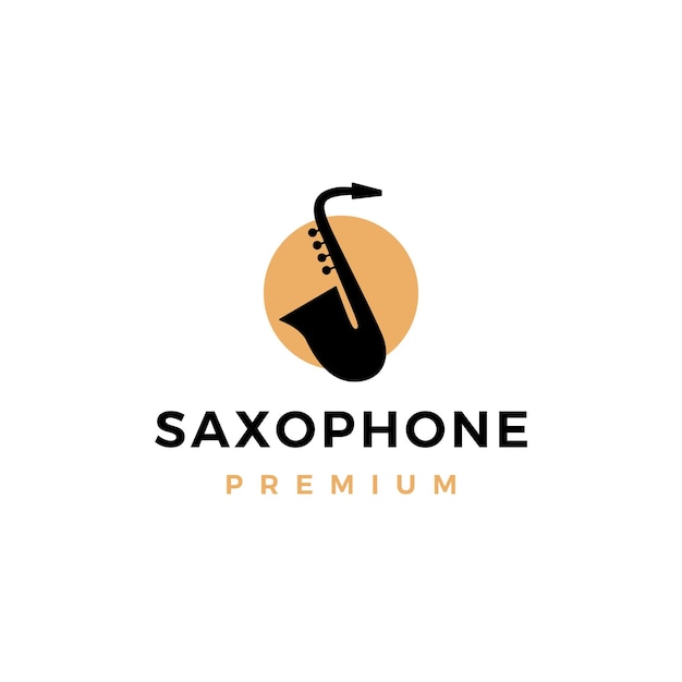 Ilustración de icono de vector de logotipo de saxofón