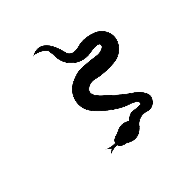 Ilustración de icono de vector de logotipo de serpiente en diseño plano