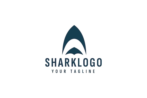 Ilustración de icono de vector de logotipo de tiburón