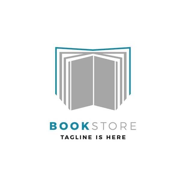 Ilustración de icono de vector de logotipo de tienda de libros