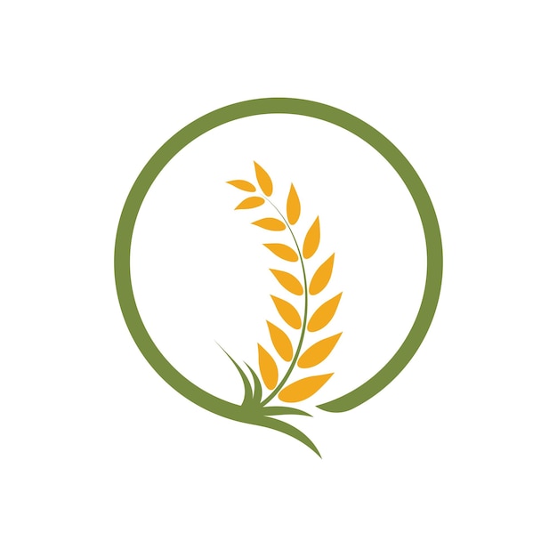 Ilustración de icono de vector de logotipo de trigo