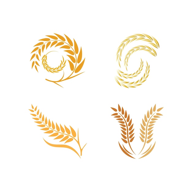 Ilustración de icono de vector de logotipo de trigo