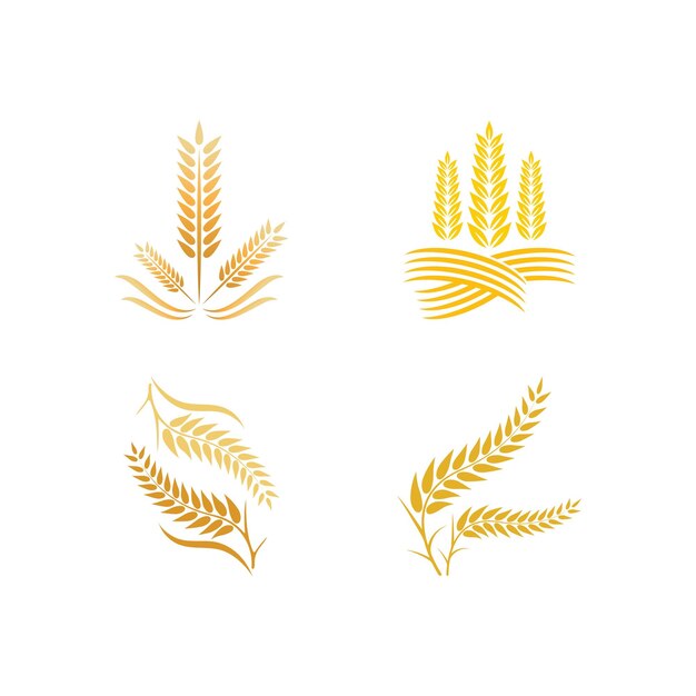 Ilustración de icono de vector de logotipo de trigo