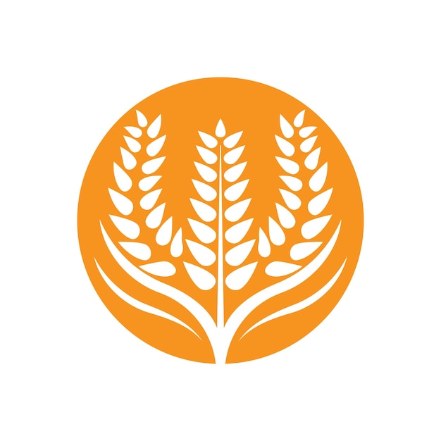 Ilustración de icono de vector de logotipo de trigo