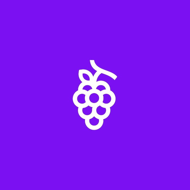 Ilustración de icono de vector de logotipo de uva