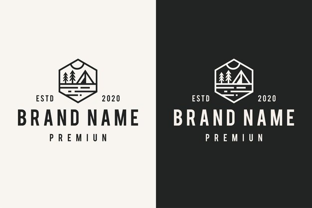 ilustración de icono de vector de logotipo vintage hipster al aire libre
