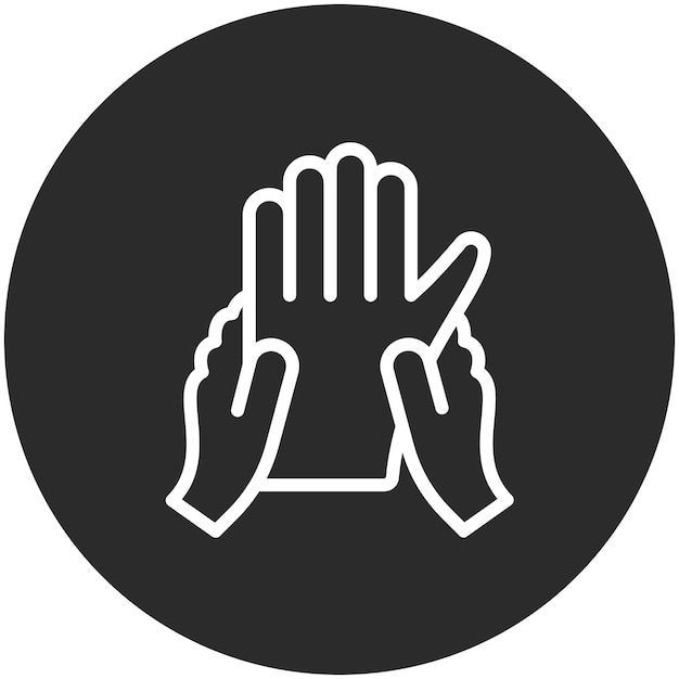 Ilustración del icono del vector de masaje de la mano del conjunto de iconos del Spa