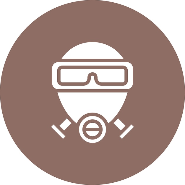 Vector ilustración del icono del vector de la máscara de gas del conjunto de iconos de investigación y ciencia