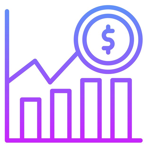 Ilustración del icono del vector de mayúsculas del conjunto de iconos de contabilidad