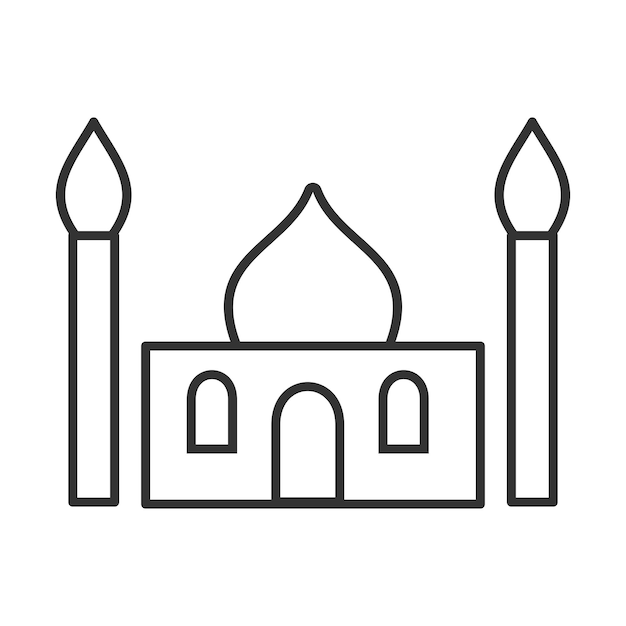 Ilustración de icono de vector de mezquita