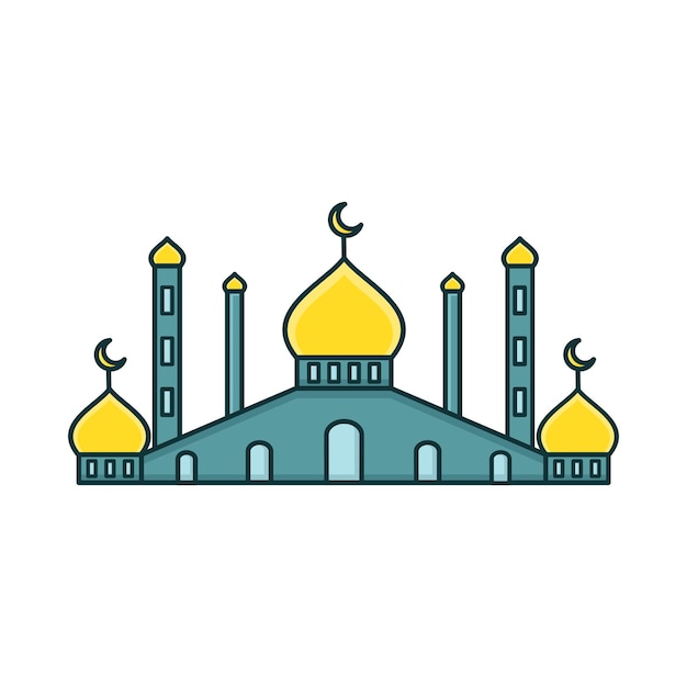 Ilustración de icono de vector de mezquita