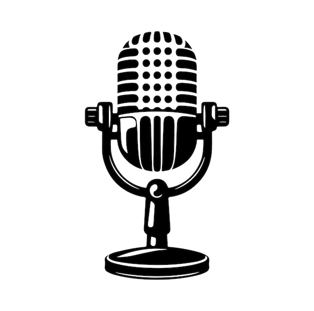 Ilustración de icono de vector de micrófono